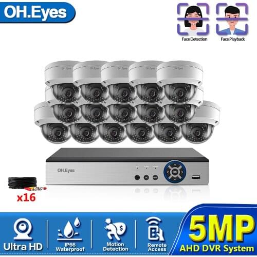 CCTV Security System 16CH HDMI 5mp DVR System 16x1000TVL IP66 Indoor Outdoor Camera System Kit 16CH Video Surveillance Set