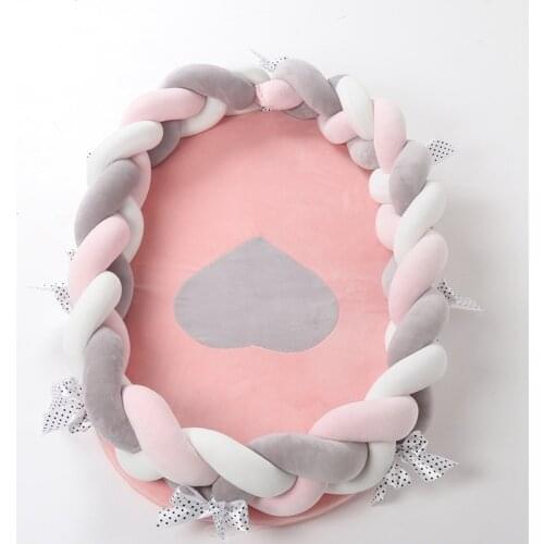 Nordic Newborn Home Furnishing Baby Cot Strip Tie Enclosure Baby Toys Curtain Protect Guardrail Cotton Comfort Pillow Bumpers