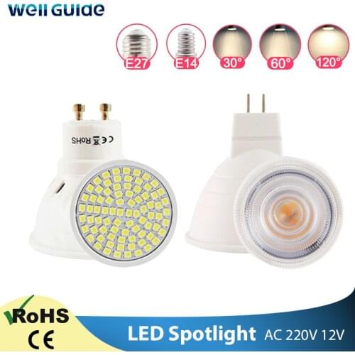 Led Lamp GU10 MR16 E27 E14 LED Dimmable Spotlight 6W 3W 8W 220V AC12V Spot LED Bulb Light Lampada Bombillas cold warm white