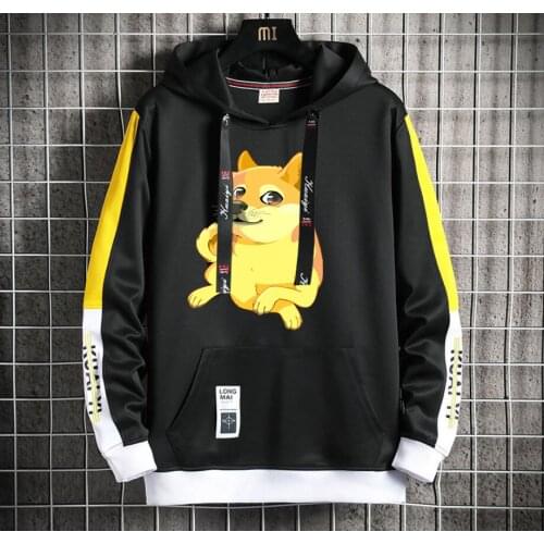 Anime Doges Cute Hoodie women men Popular Harajuku Hoodeds Pullover Streetwear Casual Fake Two-Piece jacket coat
