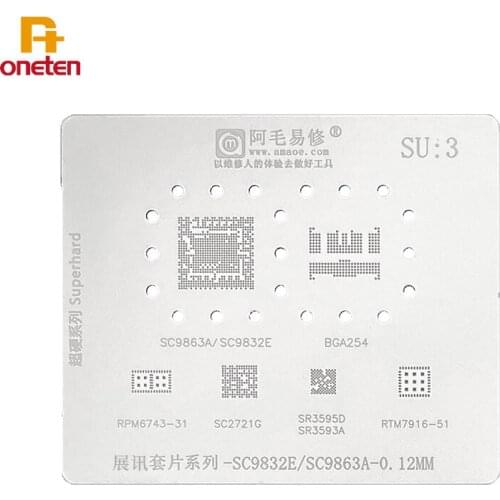 Amaoe SU3 Bga Reballing Stencil For SC9832E/SC9863A/SC2721G/SR3595D Zhanxun Planting Tin Steel Mesh Repair Tools