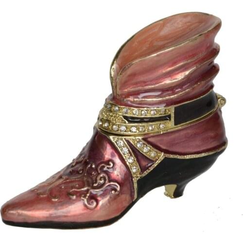 Bejeweled jewelry box shoe trinket box vintage decoration