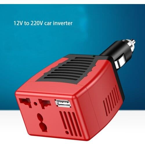 Universal Car Inverter 75W 12V DC To 220V/110V AC Cigarette Lighter Power Supply Inverter Adapter with 0.5/2.1A USB Charger Port