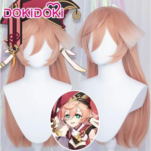 DokiDoki Game Genshin Impact Cosplay Halloween YanFei Cosplay Wig Genshin Impact Yan Fei Cosplay Hair