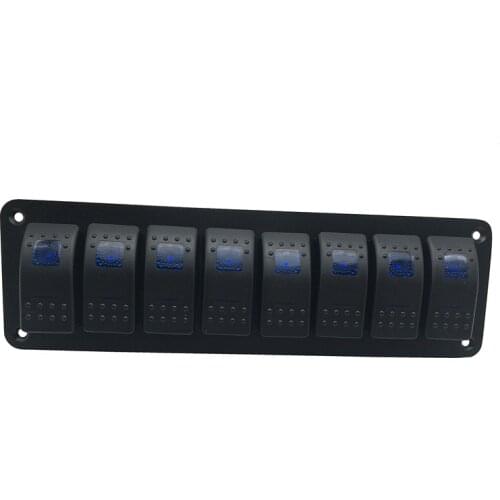 Waterproof 8 Gang 2LED Light Rocker Switch Panel Circuit Breaker 12V boat marine CNIM Hot