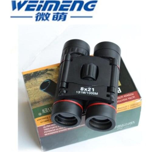 Weimeng brand HD green film 8*21 Binoculars telescopes, All optical ultra transparent prism for ultra portable and micro light