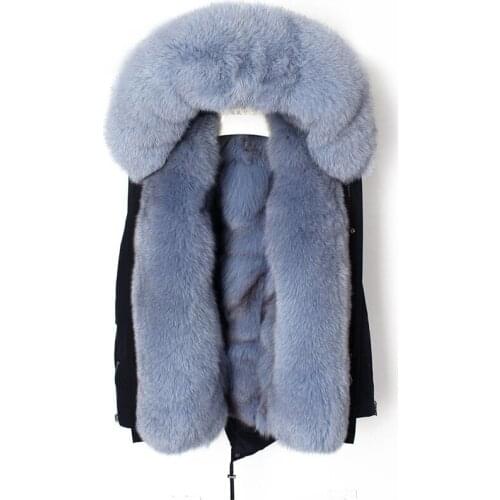 2020 Winter Women Natural Real Fox Fur lining real fox fur collar Hooded parka coat Waterproof Fabric parka jacket