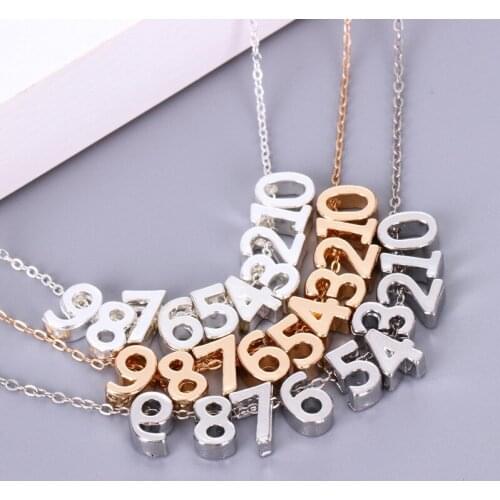 Gold Silver White K 0-9 Numbers Beads Copper Pendants For DIY Necklace,Bracelets Jewelry Accessories Making Material