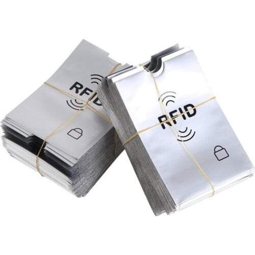 10 pcs Anti-Scan Card Sleeve Credit RFID Card Protector Anti-magnetic Aluminum Foil Portable Bank Card Holder