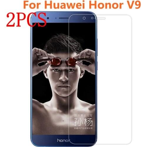 2PCS Tempered Glass For Huawei Honor V9 Screen Protector Thoughed protective film For Honor 8 Pro glass