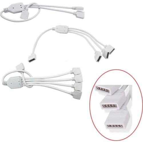 5 pin RGBW Connector 1 TO 2/ 3 /4 Splitter female extension wire cable For 5050 RGBW RGBWW led strip