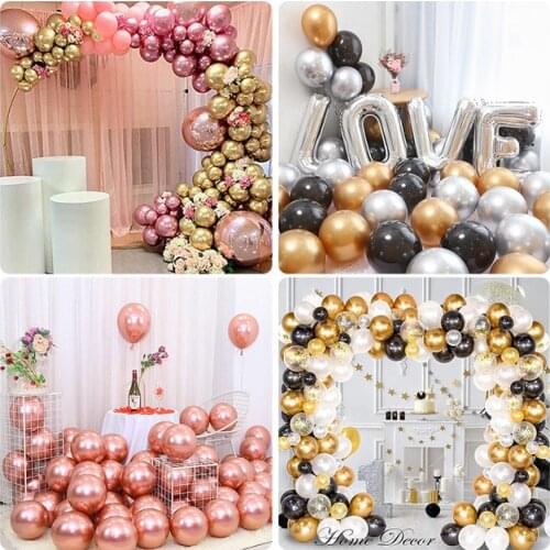 50pcs 12inch Metallic latex balloons Glossy Thick helium Air Balls for Birthday Party Baby Shower Wedding Decoration Accessories