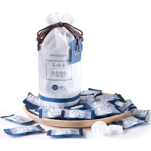 50pcs Compressed Towel Portable Travel Face Care Cleaning Makeup Soft Cotton Magic Wet Expandable Disposable Towel