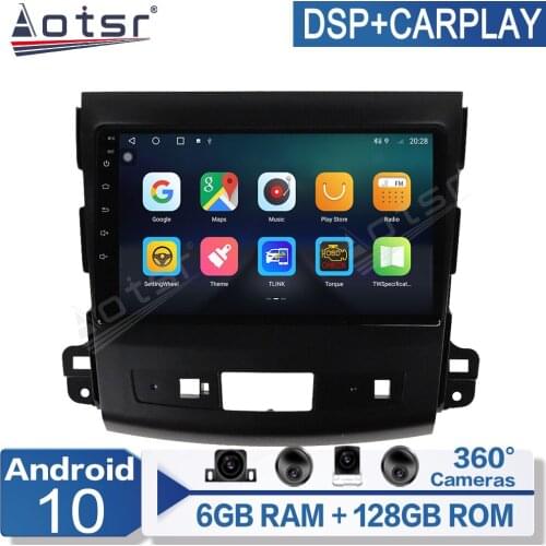 6+128G Android 10 For Mitsubishi Outlander 2006-2012 Car Multimedia Player Radio GPS Navigation Auto Stereo Recorder