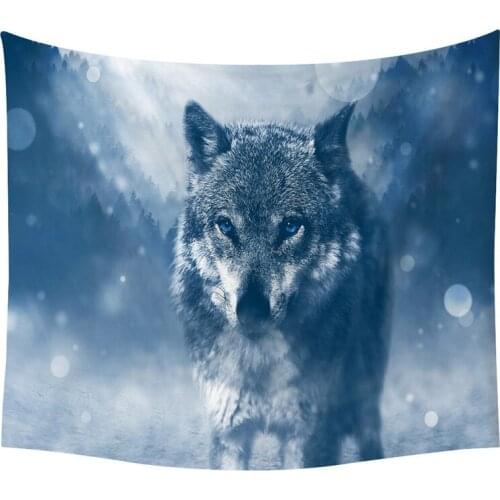 PLstar Cosmos Tapestry Galaxy Wolf 3D Printing Tapestrying Rectangular Home Decor Wall Hanging Home Decoration Style-02