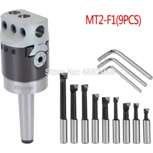 MT2 taper,MT2- F1-12 50mm boring head with MT2 shank and 9pcs 12mm boring bars set, best quality