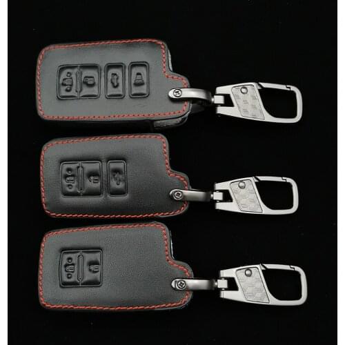 Leather Car Key Cover Case For Toyota Highlander Land Cruiser Riez 86 Hilux Innova Fortuner Rav4 Camry Prado Shield Accessories