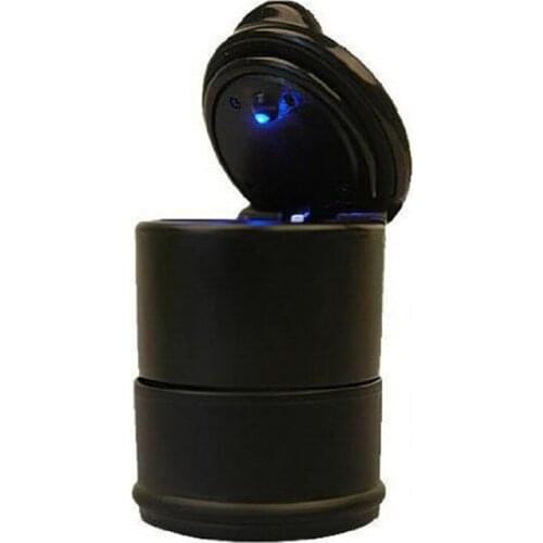 Round Shape LED Portable Car Truck Auto Office Cigarette Ashtray Holder Cup Cars Ashtray Cup Holder With LED Lamp