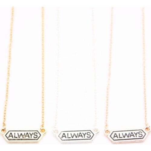 Hot street elements letter pendant necklace Letter ''always'' pendant necklace designed for women and