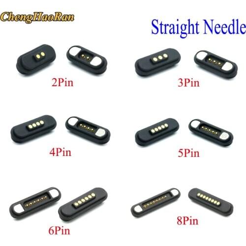1 Pair Magnetic Connector 2 3 4 5 6 7 8 9 Pole Pogopin Male Female 2.2 MM Grid THT 3A Spring Loaded Pogo Pin Waterproof Pad