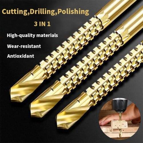 6 Pcs/set 3 In 1 Metal Woodworking Tools Cobalt Drill Bit Set Spiral Screw Metric Composite Drill Bit Tap Twist Drill Bit Set
