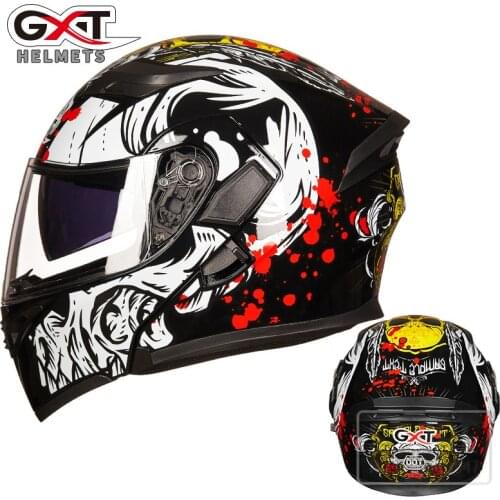 Motorcycle Filp UP Helmets Motorbike Dual Visor Smoke inner visor helmet Riding Racing 4 seasons casque casco capacete