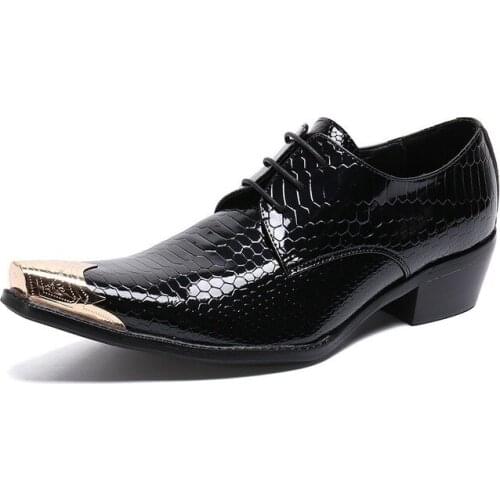 Japanese Type Fashion Mens Shoes New Design Pointed Iron Toe Genuine Leather Dress Shoes Men Party and Wedding Zapatos