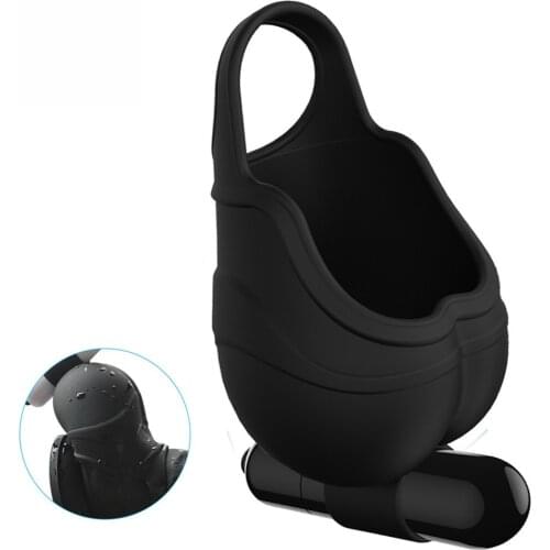 Men Penis Testicle Massager Vibrator Testis Scrotum Stretcher Ball Bag Silicone Male Delay Ejaculation Ring Sex Toys For Man