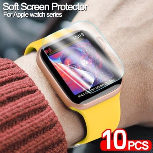 Soft Clear Protective Film for iWatch Series 4 5 6 SE 40MM 44MM Full Screen Protector for Apple Watch 1 2 3 38mm 42mm Not Glass