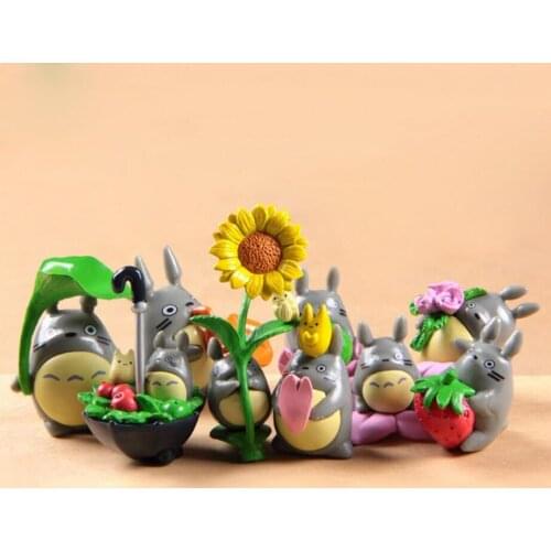 Set My Neighbor Totoro Action Figure Doll cute Miniature Figurines Toys 1-3cm PVC plactic Japanese Anime Miniature People Toys