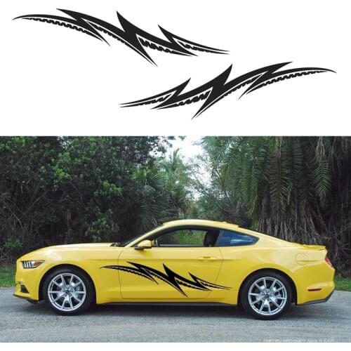 LIGHTNING Side Door Car Decal Race Sports Tribal Grpahic (one for each side) Stripe Sticker Truck Van