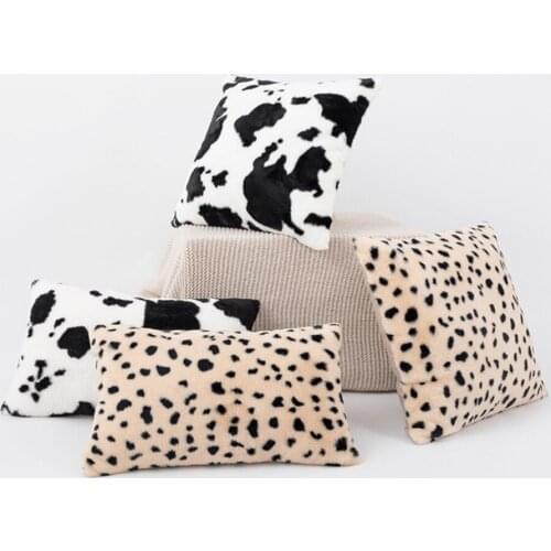 Nordic Plush Cushion Cover Animal Spot Handmade Pillow Cover Home Decoration Pillowcase 45x45cm/30x50cm Sofa Pillow