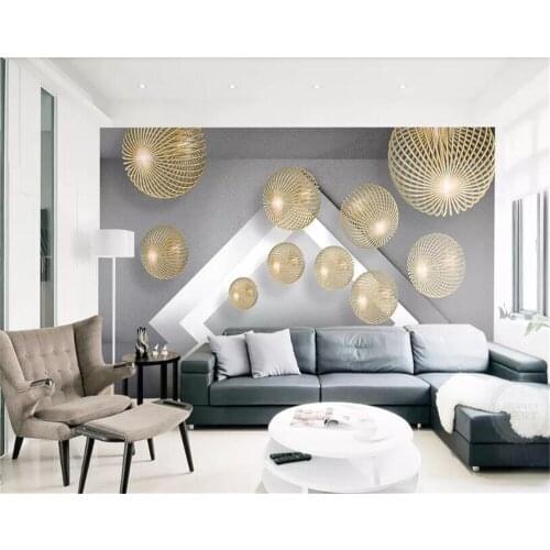Beibehang wallpapers for living room Home decoration metal sphere expand space modern wallpaper papier peint mural 3d Vinyl wall