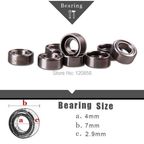 Brand new free shipping brand new 10PCS 4x7x2.9mm Bearings for RC toy Remote control toy parts