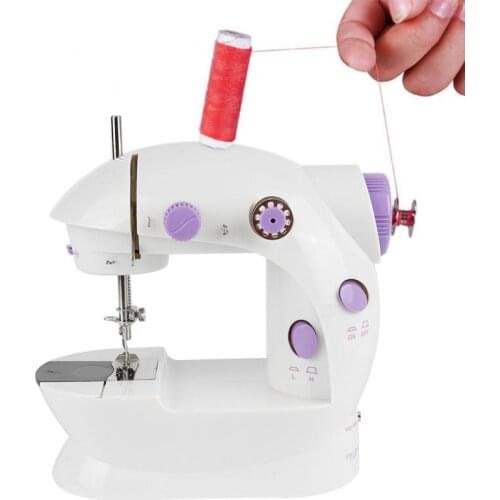 Sewing Machine Mini Portable Household Night Light Foot Pedal Straight Line Hand Table Two Thread Electric Sewing Machine