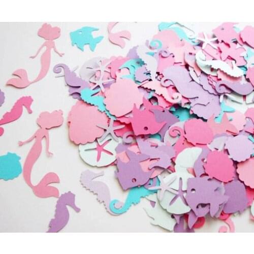 Mermaid Colorful Confetti Throwing Props Under The Sea Ocean Birthday Theme Party Decor Kids Favor Mermaid Party Decor