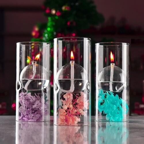 Romantic High-grade Oil Lamp Wine Bar Props Home Decorations Candle Holder Candlelight Dinner Transparent