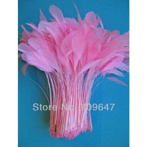 Pink Feathers! 100PCS/LOT 6-8 inches (15-20cm) Candy Pink Stripped Coque Rooster Feathers,Craft Rooster Feathers,feather decor
