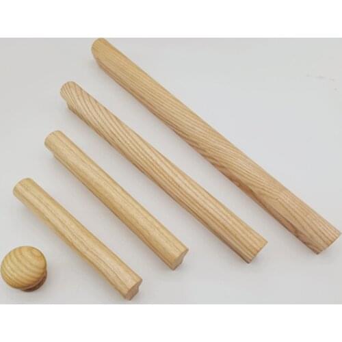 2pcs/lot Modern Simple Style Furniture Handles Cupboard Door Solid Wood Pulls Bedside Table Drawer Knobs Home Hardware Supplies