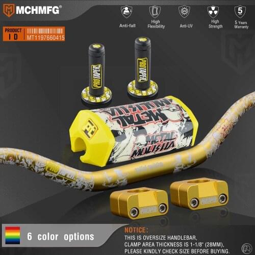 Handlebar For Pro Taper Pack Bar 1-1/8" Classic Handle bar Pads Grips Pit Pro Racing Dirt Pit Bike Motorcycle With CNC Adapter