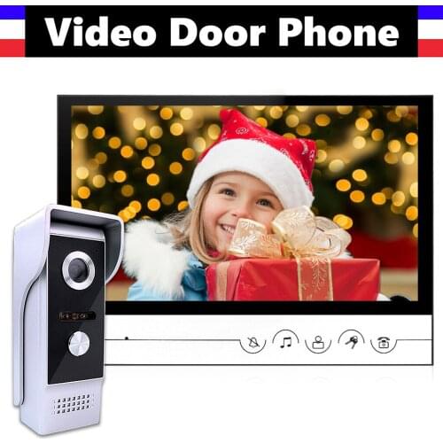 9" Screen Video Door Phone System Wired Video Doorbell Intercom Kits Clear night-viewing, 24 hours monitoring, calling, speaking