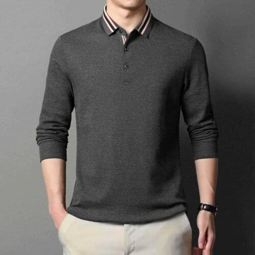 TACE&SHARK Long Sleeve Polos For Men