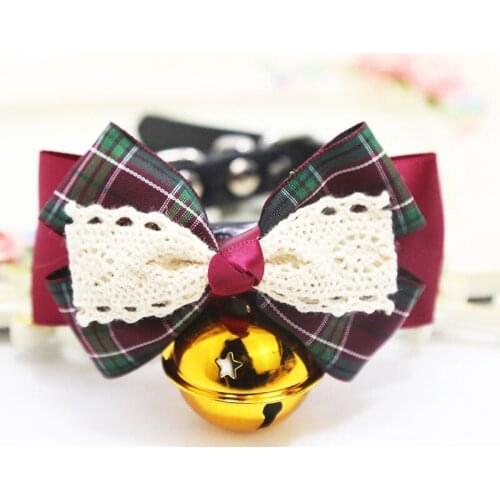 Dog pet supplies Pet dog cat collar dog jewelry cat collar adjustable shoulder strap pet dog bow tie bell puppy dog bow tie