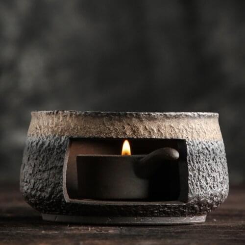 Japanese stoneware candle tea tea warmer handmade retro tea warm tea warm tea stove teapot insulation base