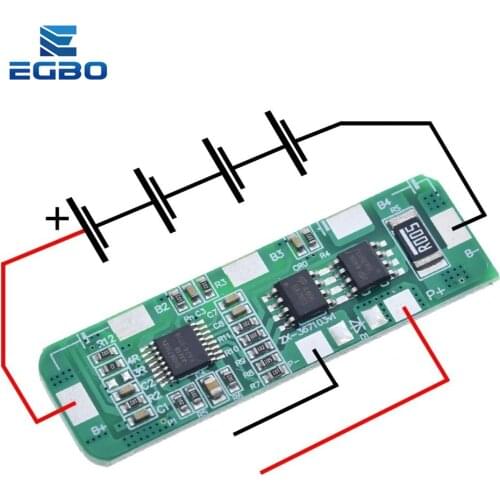 EGBO Over Protection! 4S 4A-5A 18650 Li-ion Lithium Battery Protection Board 4 Pack PCB BMS 4.25-4.35V To 2.3-3.0V