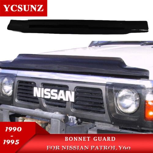 Bonnet Guard Protector For Nissian Patrol Y60 1990 1991 1992 1993 1994 1995 Tinted Guard Hood Deflector Car Accessories