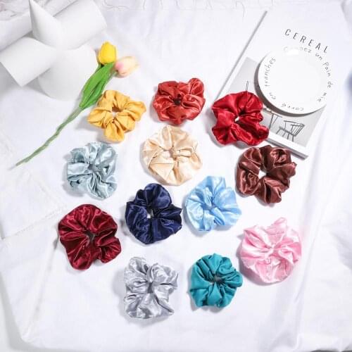 2019 New arrival Fashion women lovely silk satin Hair bands hair Scrunchies Girls Ponytail Hair Accessories