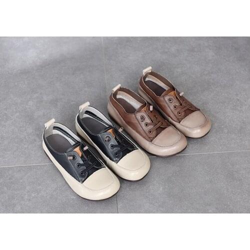 2021 New Women Genuine Leather shoes square toe Two-color skin splicing soft bottom leather shoes workplace work shoes