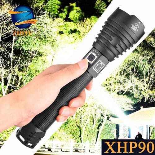 ZHIYU High Power XHP90 LED Flashlight USB Rechargeable Zoom Torch Lights 26650 18650 Handheld Light Ultra Bright lantern lamps