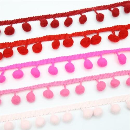 0.9 meter White Fur Ball Pillow Lace Curtains Small 1.2 cm Wide